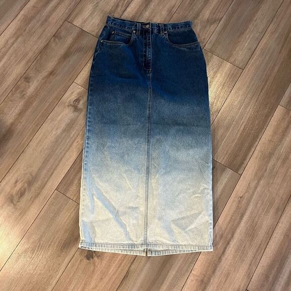 bill blass Dresses & Skirts - Bill Blass Vintage 90s Denim‎ Midi Jean Skirt Blue Women’s 6